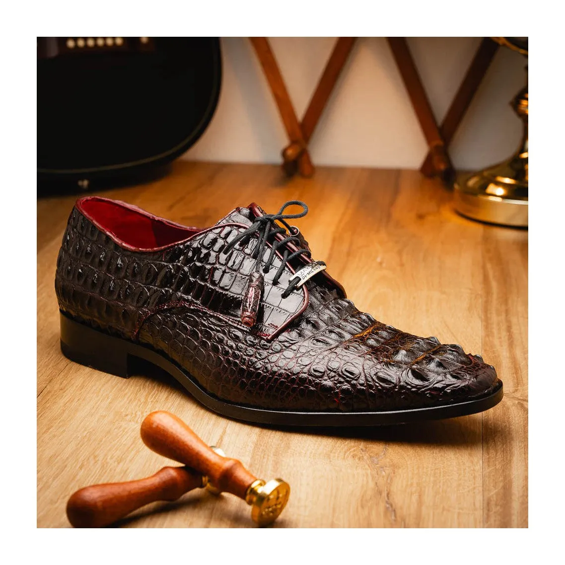 Marco Di Milano Nilo Men's Shoes Exotic Crocodile Derby Oxfords (MDM1186)