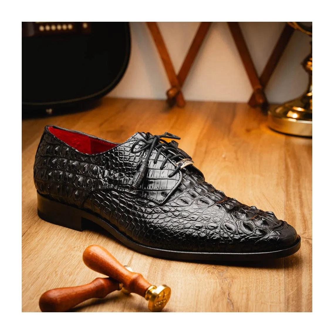 Marco Di Milano Nilo Men's Shoes Exotic Crocodile Derby Oxfords (MDM1186)
