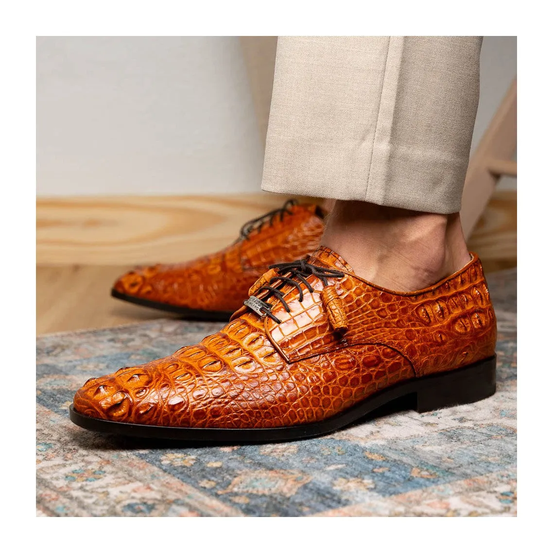 Marco Di Milano Nilo Men's Shoes Exotic Crocodile Derby Oxfords (MDM1186)