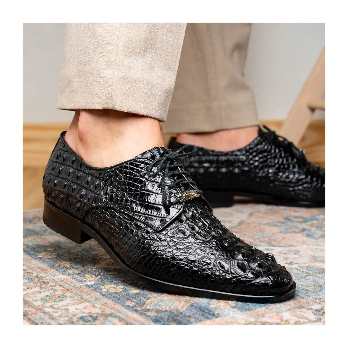 Marco Di Milano Nilo Men's Shoes Exotic Crocodile Derby Oxfords (MDM1186)