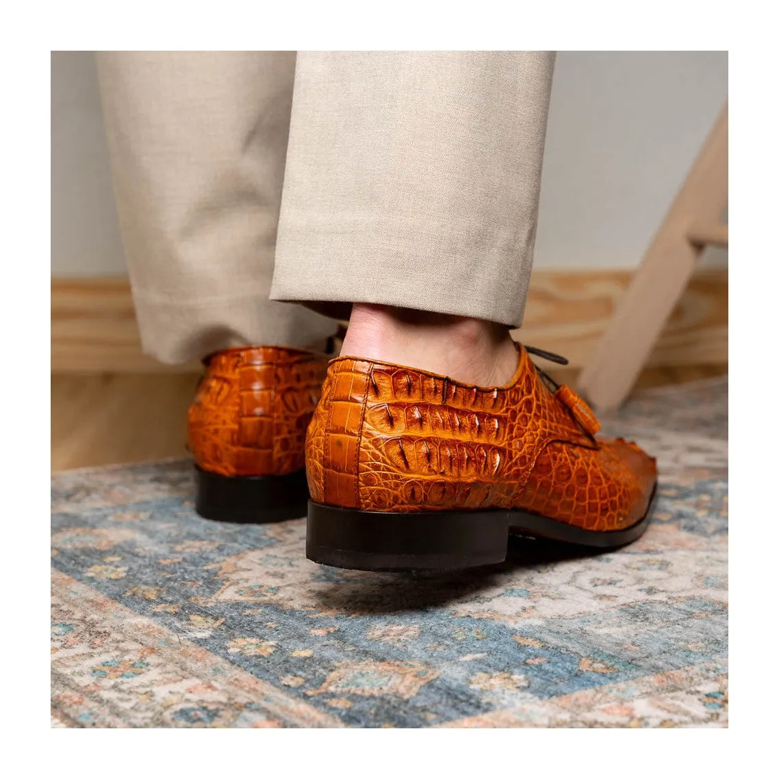 Marco Di Milano Nilo Men's Shoes Exotic Crocodile Derby Oxfords (MDM1186)