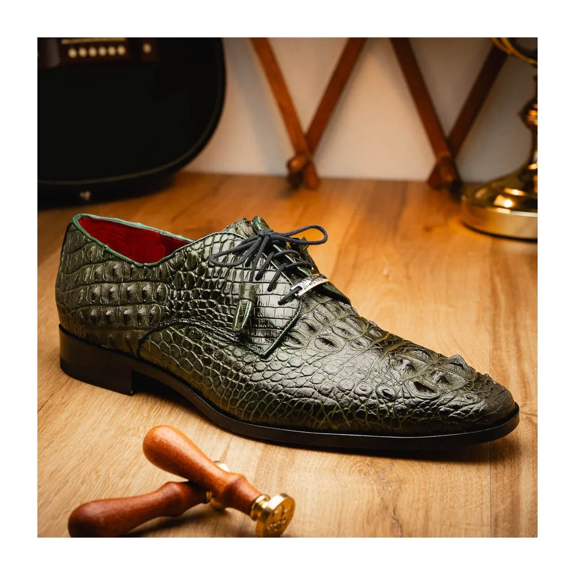 Marco Di Milano Nilo Men's Shoes Exotic Crocodile Derby Oxfords (MDM1186)