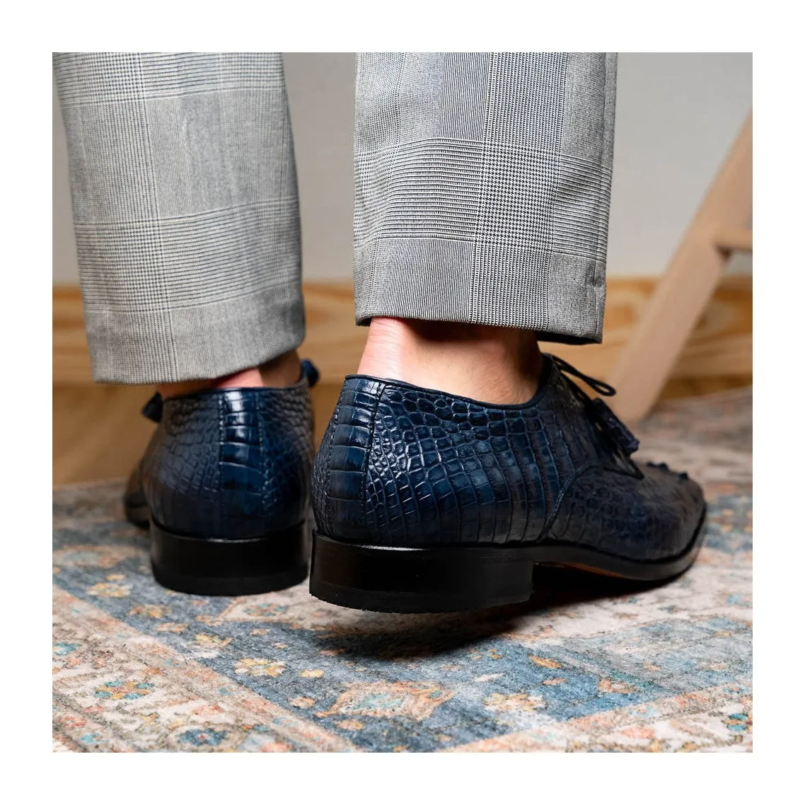 Marco Di Milano Nilo Men's Shoes Exotic Crocodile Derby Oxfords (MDM1186)