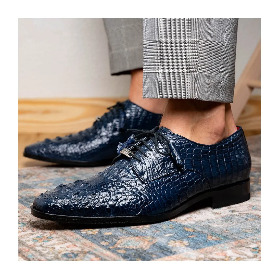 Marco Di Milano Nilo Men's Shoes Exotic Crocodile Derby Oxfords (MDM1186)