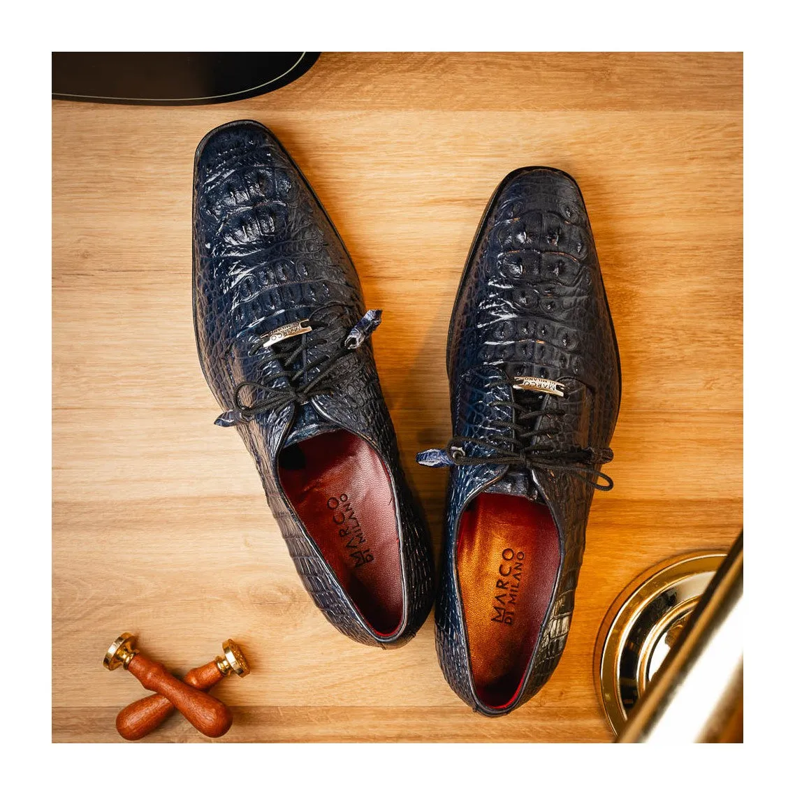 Marco Di Milano Nilo Men's Shoes Exotic Crocodile Derby Oxfords (MDM1186)