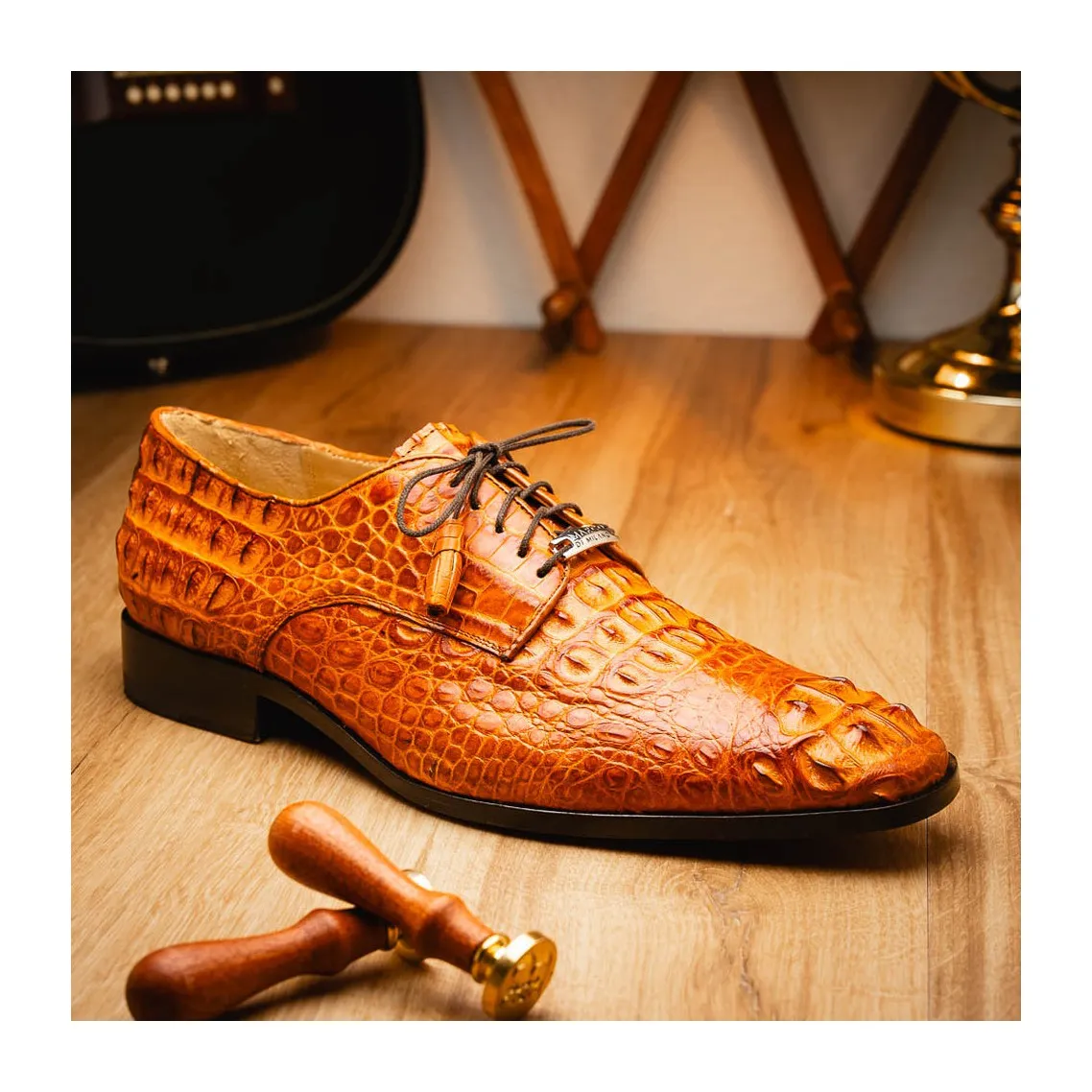 Marco Di Milano Nilo Men's Shoes Exotic Crocodile Derby Oxfords (MDM1186)