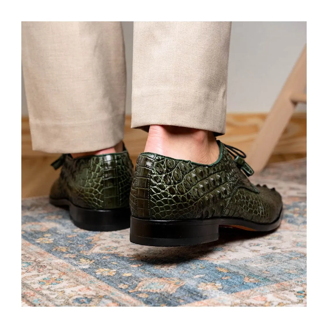 Marco Di Milano Nilo Men's Shoes Exotic Crocodile Derby Oxfords (MDM1186)