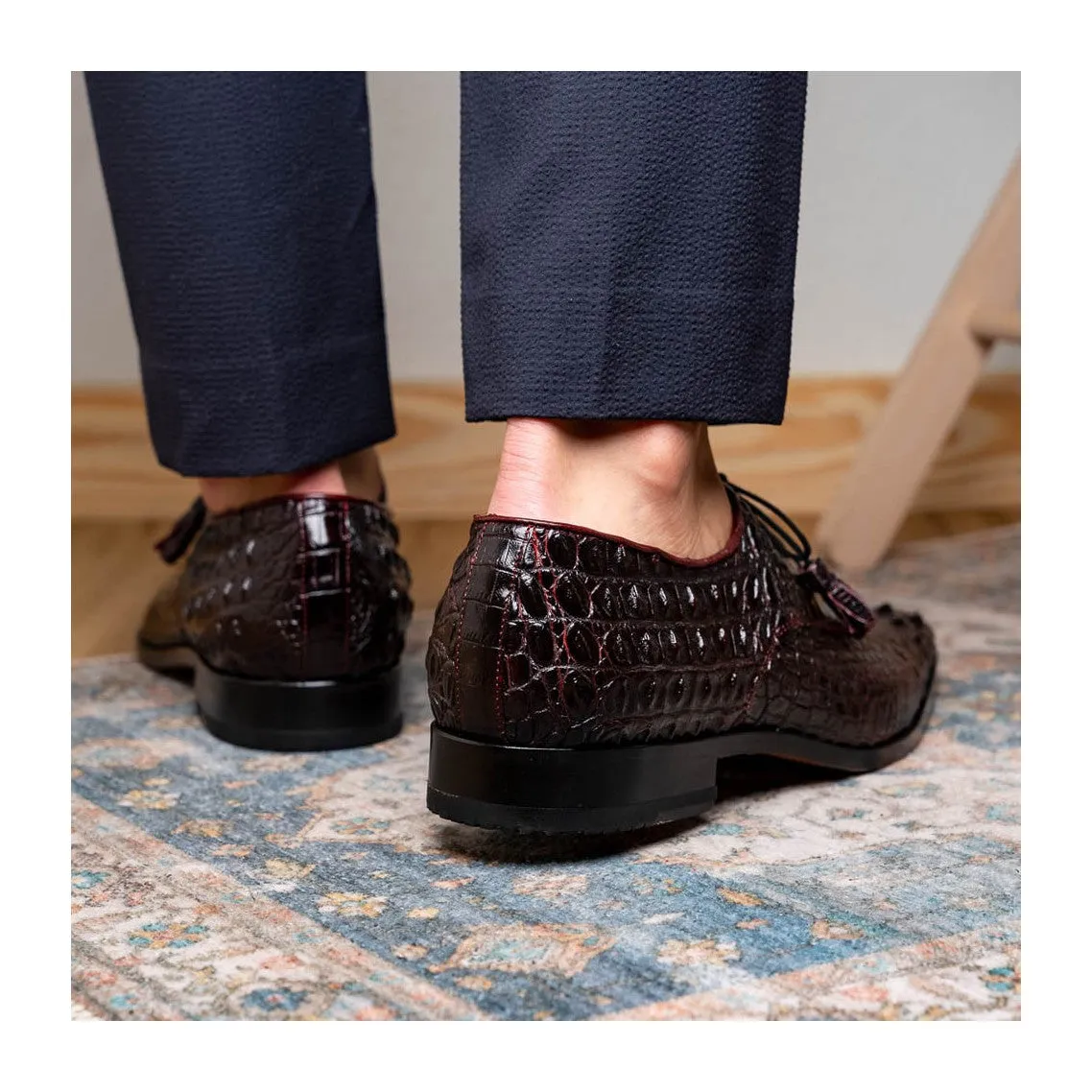 Marco Di Milano Nilo Men's Shoes Exotic Crocodile Derby Oxfords (MDM1186)