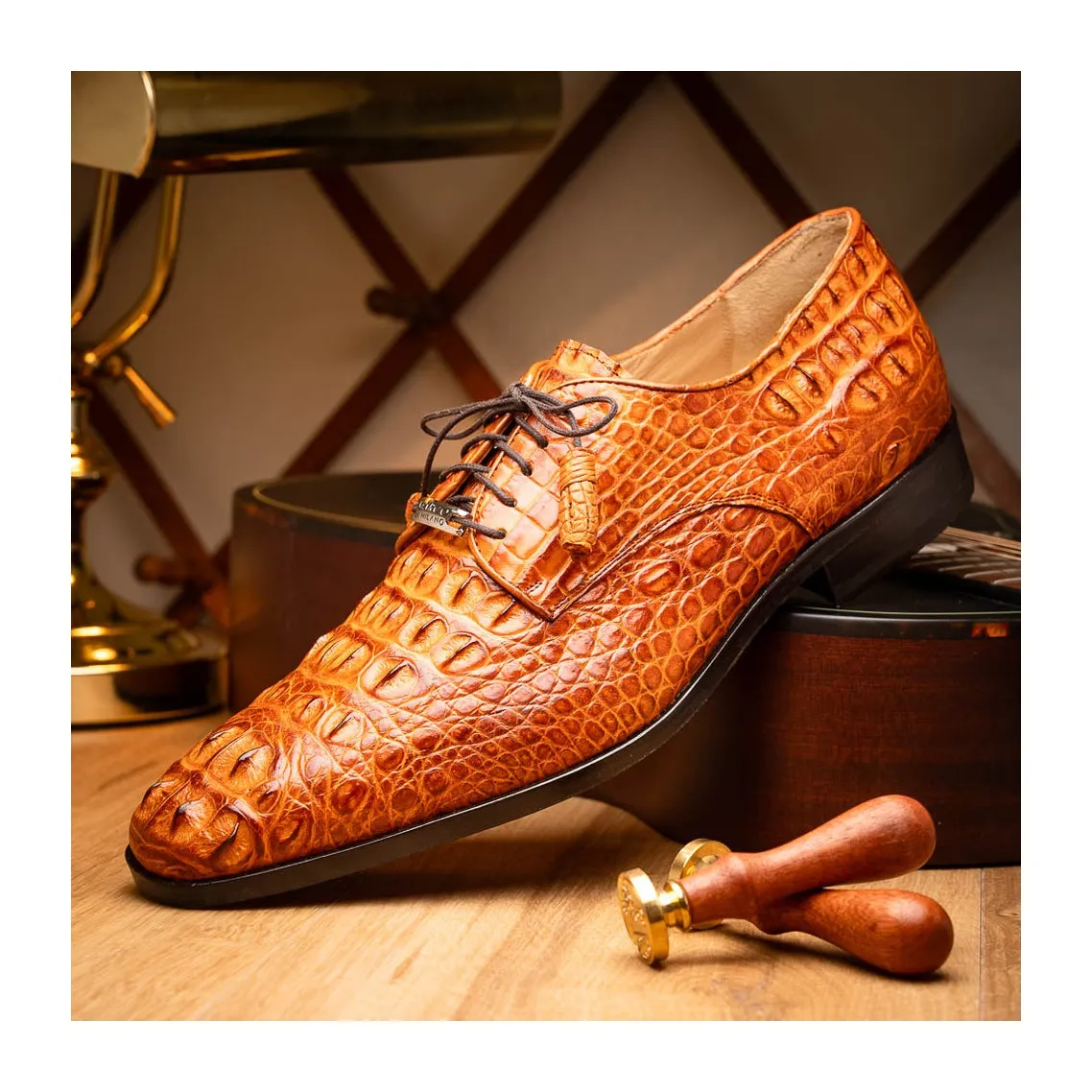 Marco Di Milano Nilo Men's Shoes Exotic Crocodile Derby Oxfords (MDM1186)