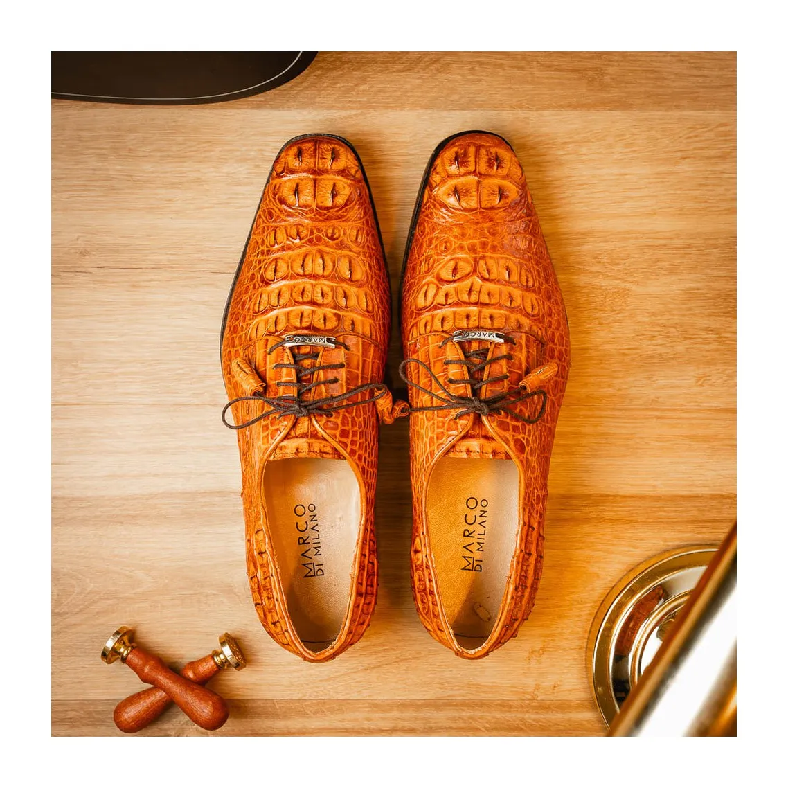Marco Di Milano Nilo Men's Shoes Exotic Crocodile Derby Oxfords (MDM1186)