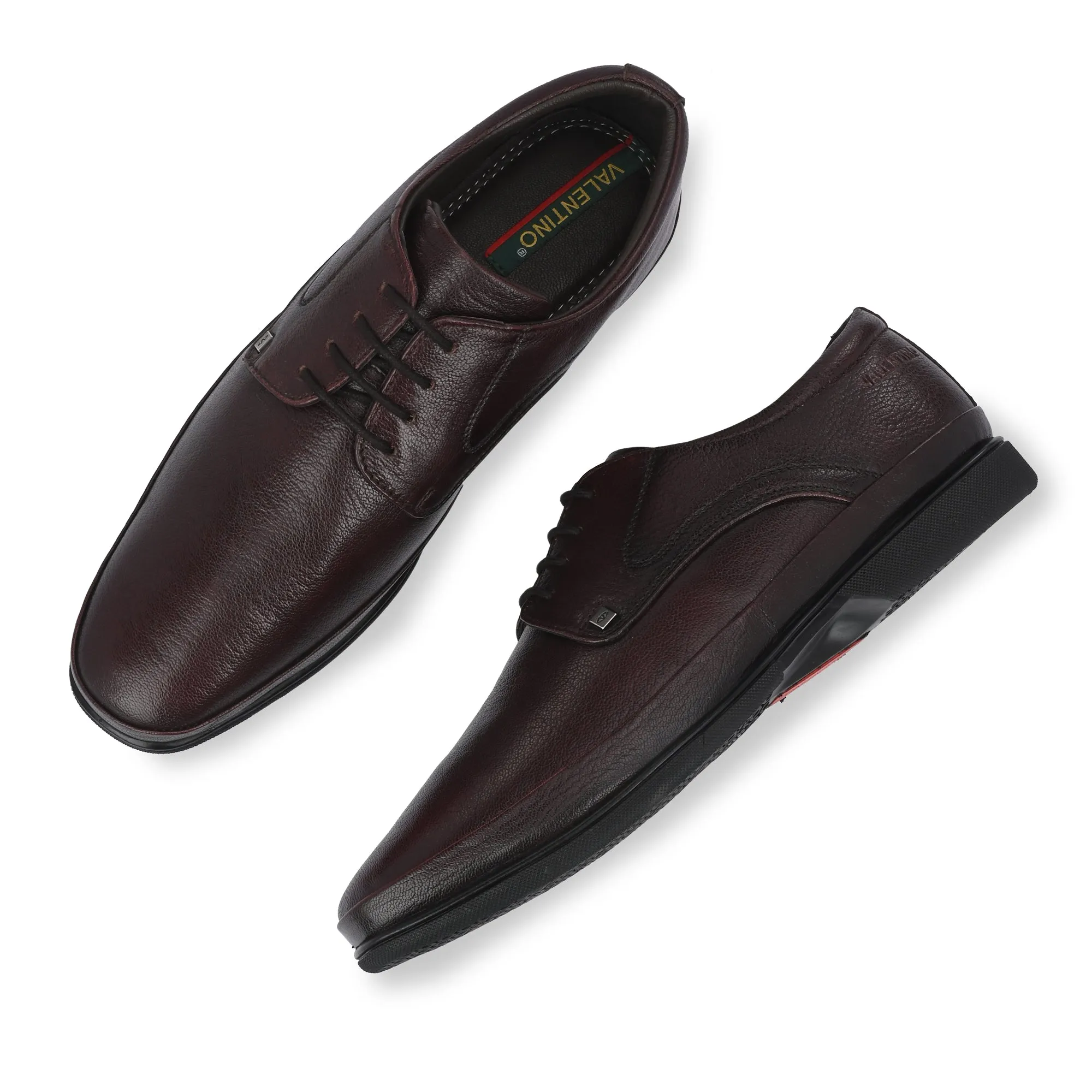 Men Premium Leather Lace-Up Formal Derby Shoes (Port-52-Brushoff)
