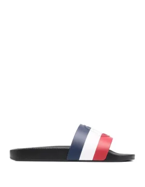 Moncler signature-stripe pool slides