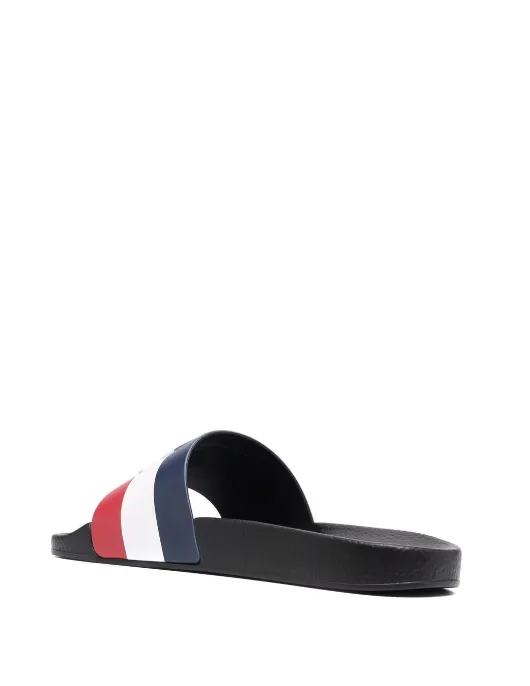 Moncler signature-stripe pool slides