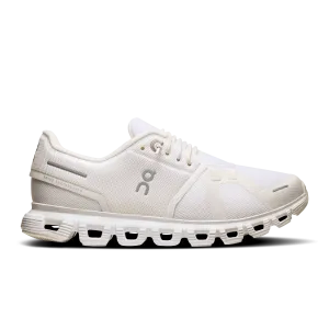 On Cloud Women's Cloud 6 Running Shoes- White/ White
