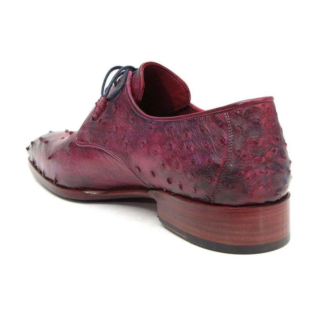 Paul Parkman Handmade Designer Shoes Men's Handmade Designer Shoes Genuine Ostrich Derby Pink Lilac Oxfords (PM5205)