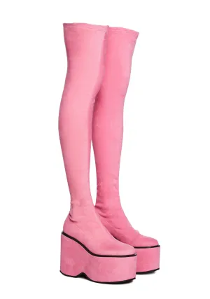 Pink Felix Platform Thigh High Boots