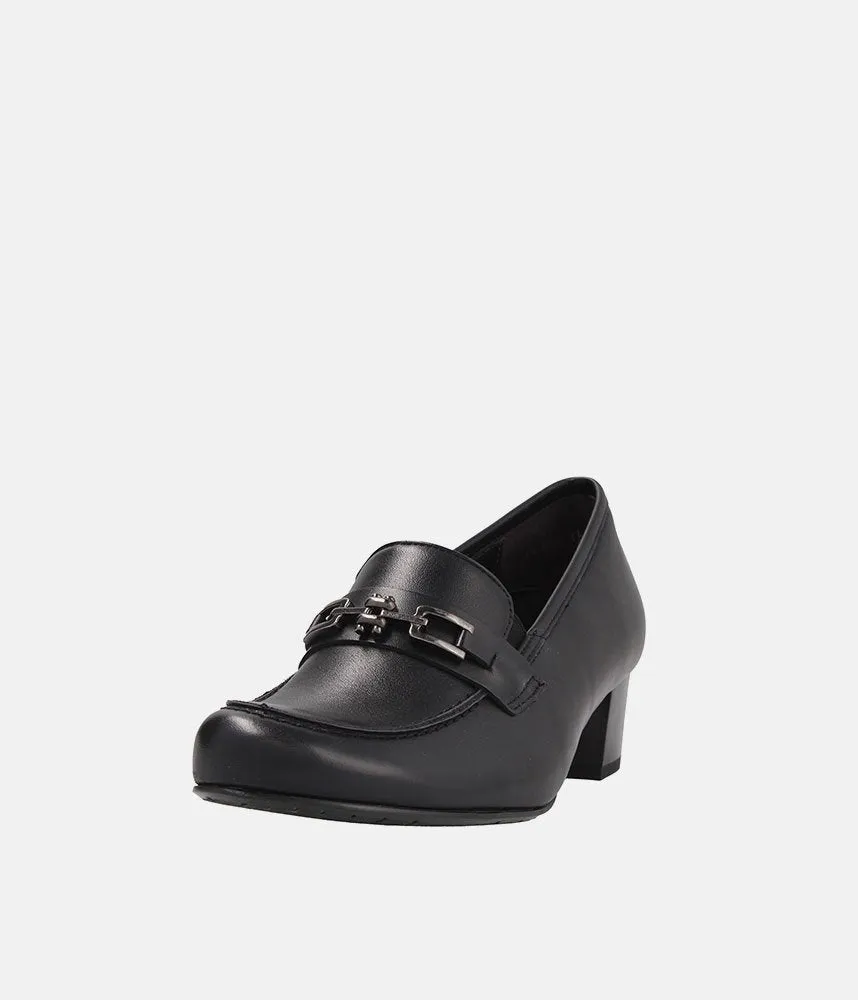 Semler Premium Black Heel Loafers