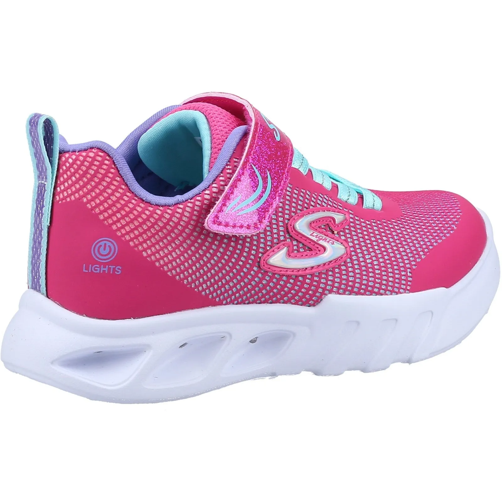 Skechers Girls Flicker Flash Light Up Trainers - Pink