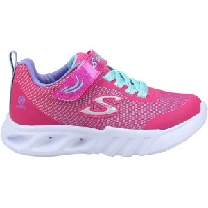 Skechers Girls Flicker Flash Light Up Trainers - Pink