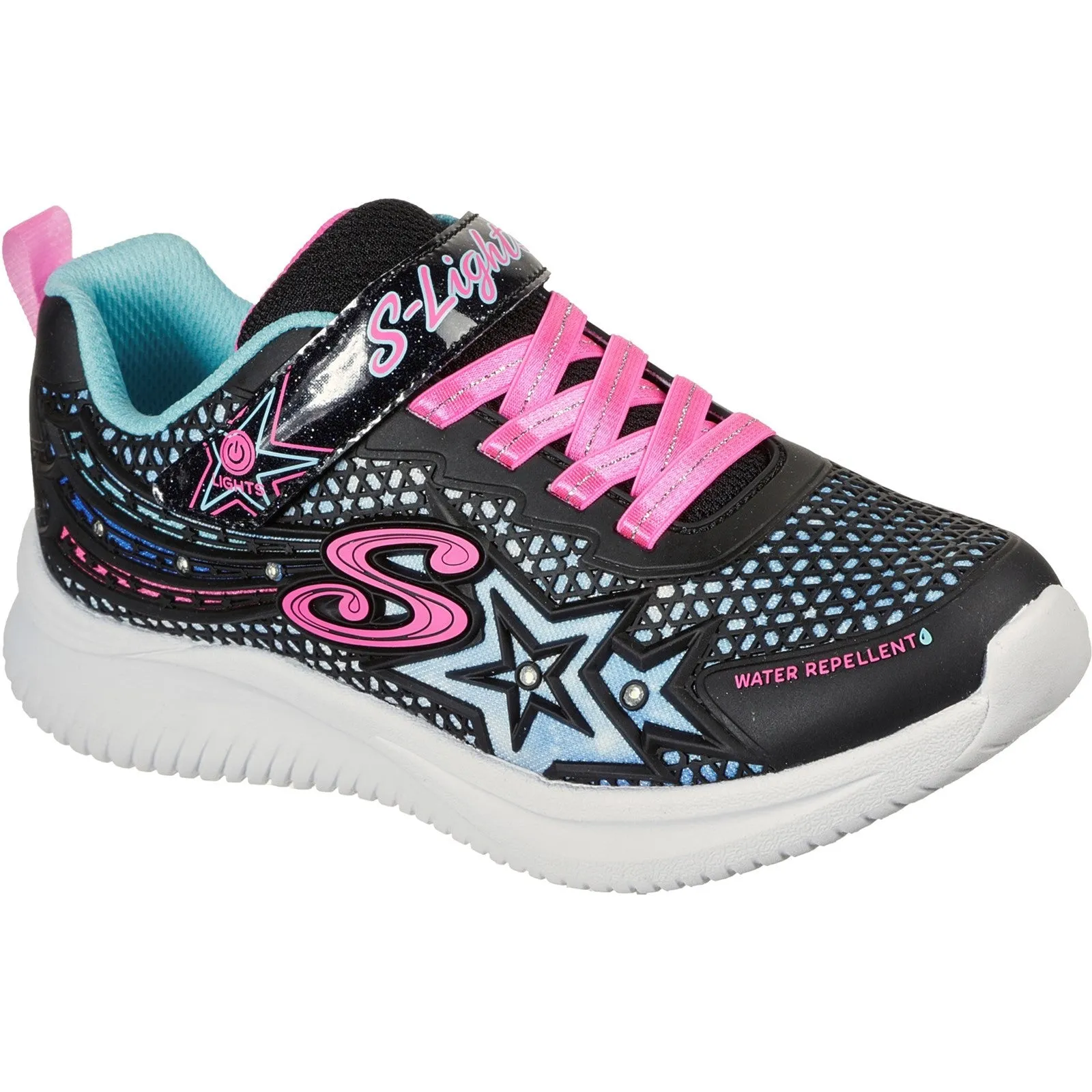 Skechers Girls Jumpsters Wishful Star Light Up Trainers - Black