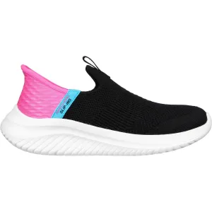 Skechers Girls Ultra Flex 3.0 Fresh Times Slip On Trainers - Black