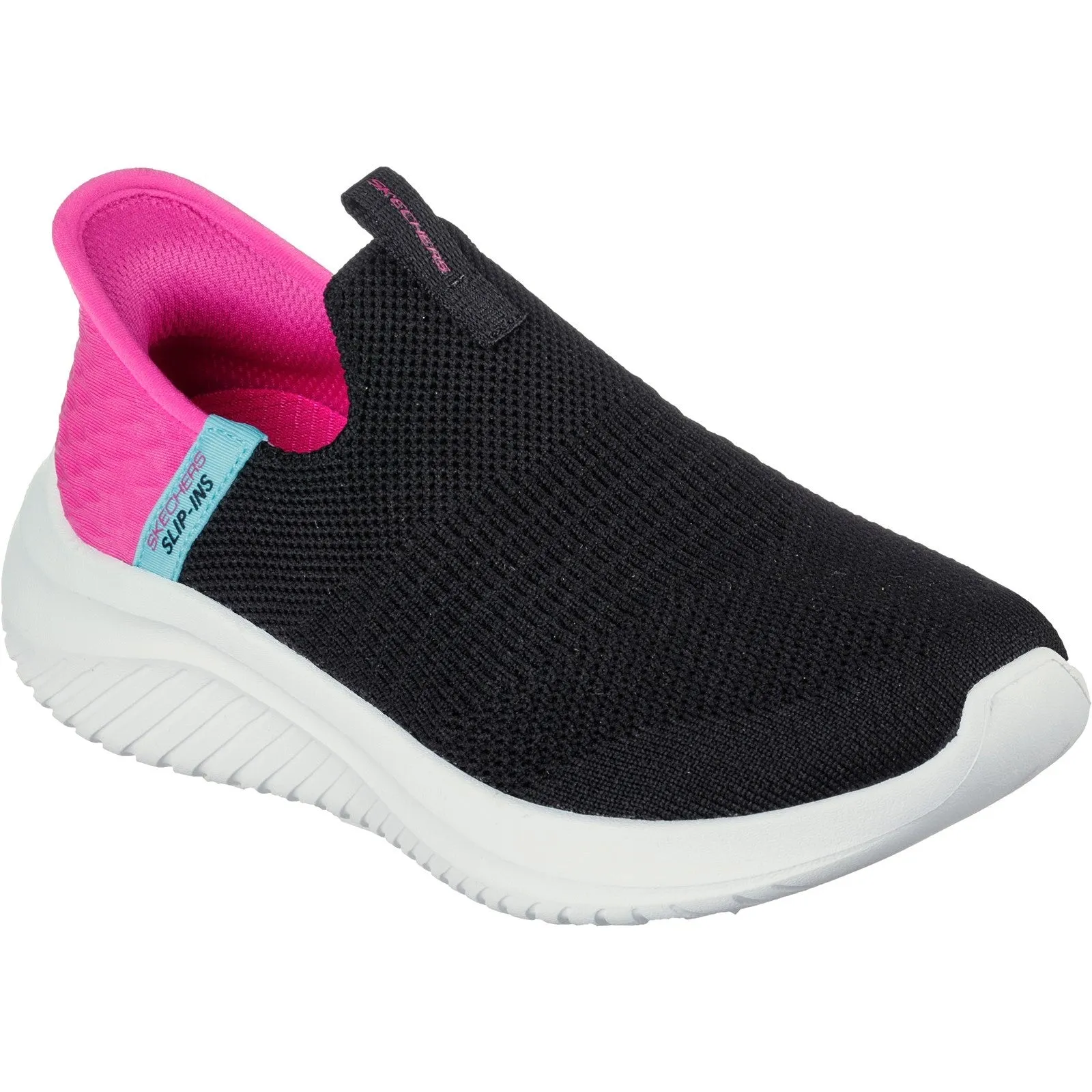 Skechers Girls Ultra Flex 3.0 Fresh Times Slip On Trainers - Black