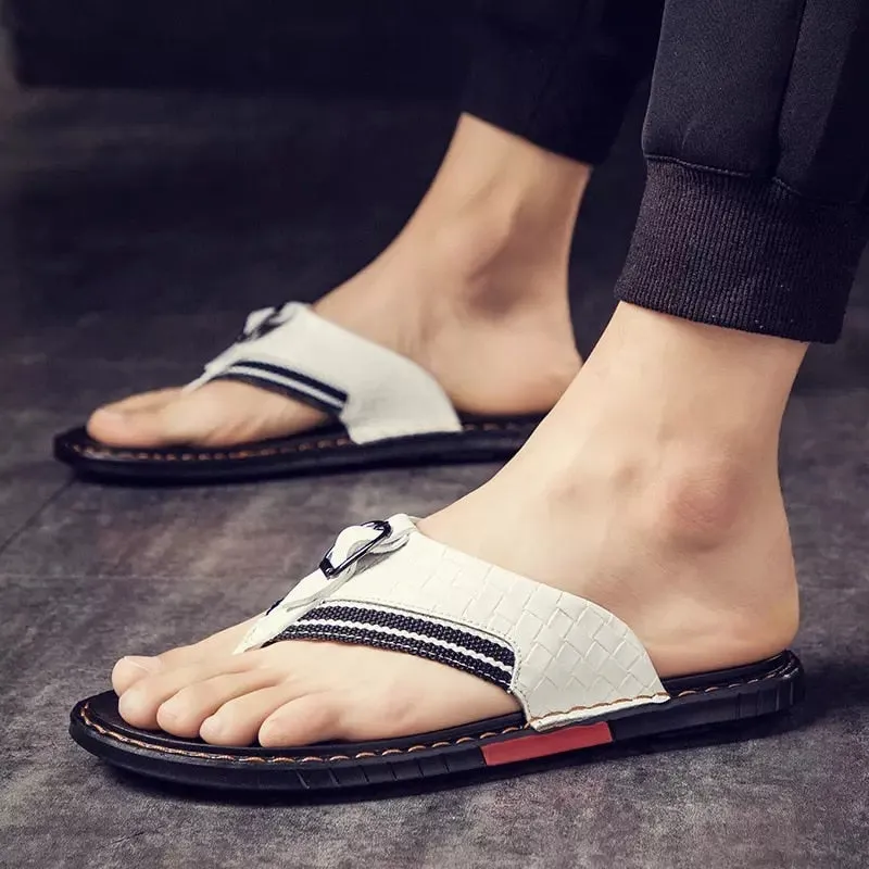 SunbeamSliders™ - Men's Genuine Leather Slippers