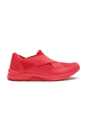 United Colors of Benetton Men Red Mesh Walking Shoes