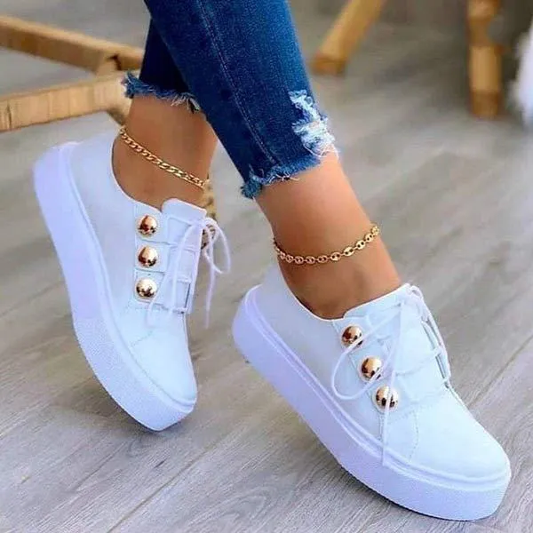 Women's Round-Toe Flat Sports Shoes 84283961C