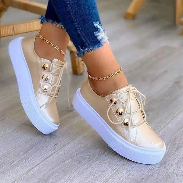 Women's Round-Toe Flat Sports Shoes 84283961C