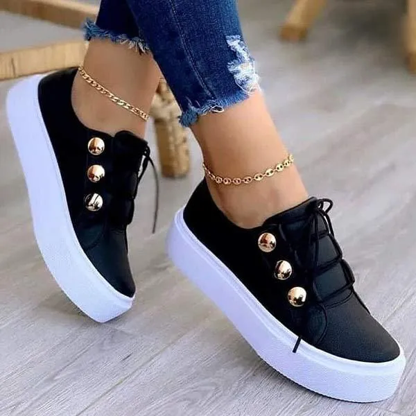 Women's Round-Toe Flat Sports Shoes 84283961C
