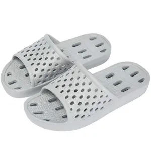 WOTTE Shower Sandals Women Quick Drying Bath Slippers Non Slip Dorm Shoes Size 5.5 Grey