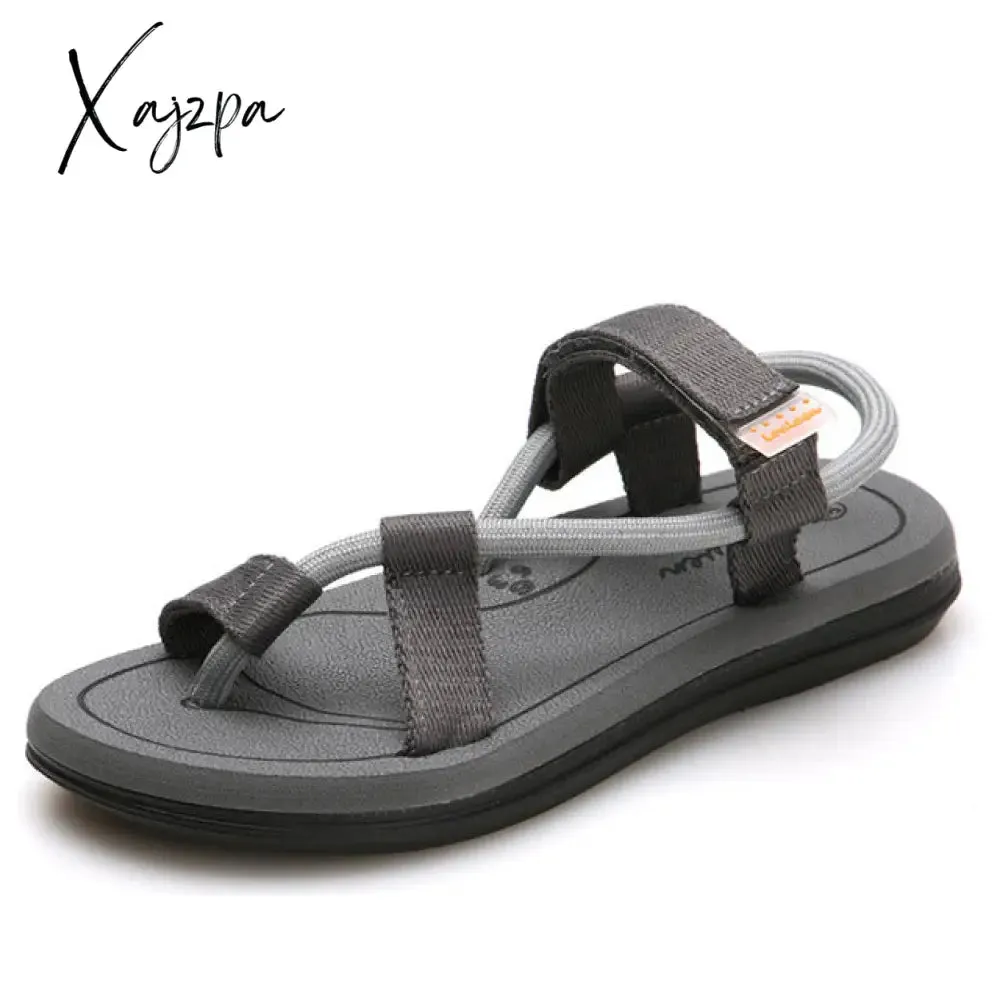 Xajzpa - Summer Men Sandalias Hombre Gladiator Sandals for Male Summer Roman Beach Shoes Flip Flops Slip on Flats Slippers Slides